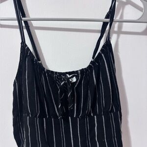 Hollister Black and White Striped Tank Top